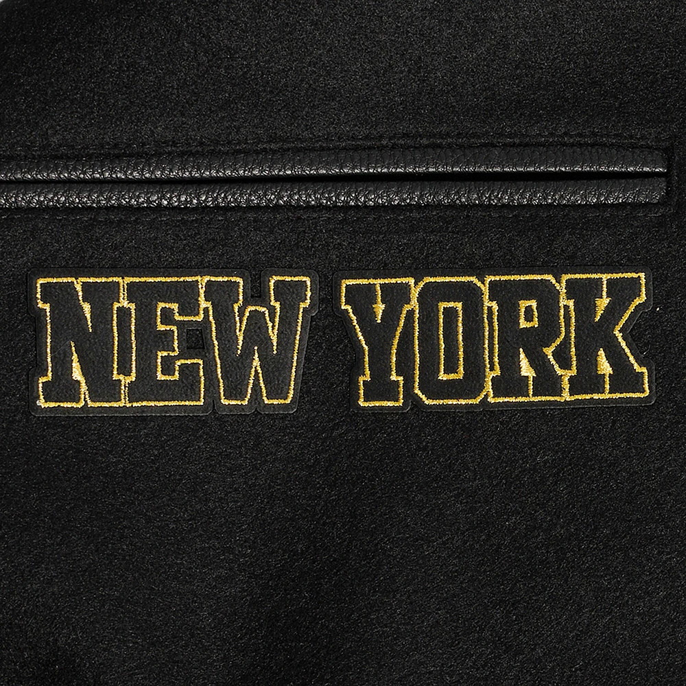 Men's Pro Standard Black New York Jets Full-Zip Varsity Jacket
