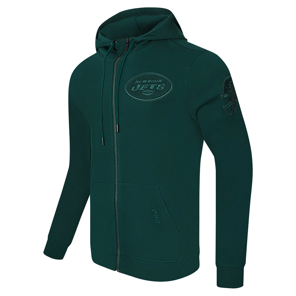 Men's Pro Standard Green New York Jets Triple Tonal Full-Zip Hoodie