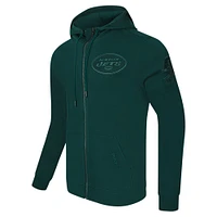 Men's Pro Standard Green New York Jets Triple Tonal Full-Zip Hoodie