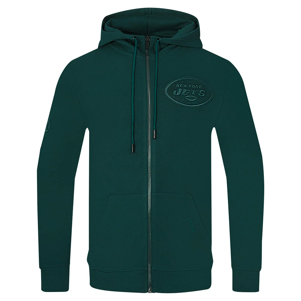 Men's Pro Standard Green New York Jets Triple Tonal Full-Zip Hoodie