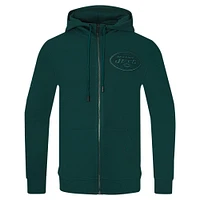 Men's Pro Standard Green New York Jets Triple Tonal Full-Zip Hoodie