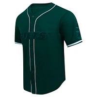 Men's Pro Standard Green New York Jets Triple Tonal Mesh Button-Up Shirt