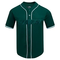 Men's Pro Standard Green New York Jets Triple Tonal Mesh Button-Up Shirt