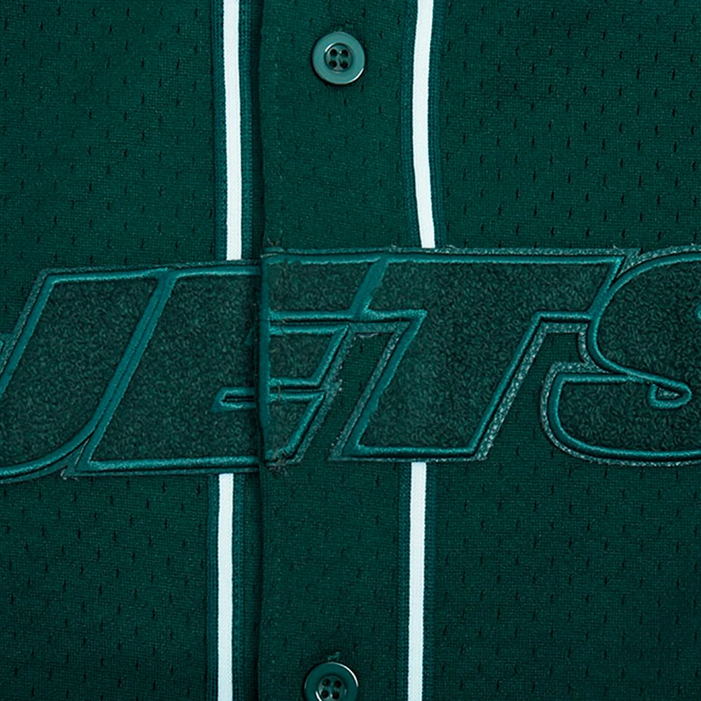 Men's Pro Standard Green New York Jets Triple Tonal Mesh Button-Up Shirt