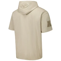 Men's Pro Standard Tan New York Jets Neutrals Capsule Short Sleeve Pullover Hoodie