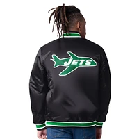 Men's Starter Green/Black New York Jets Satin Varsity Full-Snap Reversible Jacket