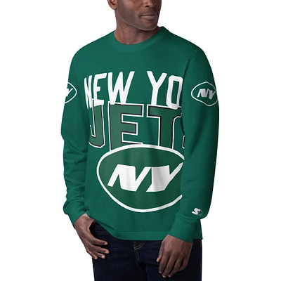 T-shirt à manches longues pour hommes Starter Green New York Jets Clutch Hit