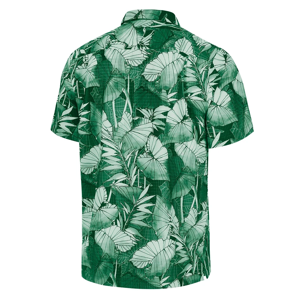 Chemise boutonnée Tommy Bahama verte pour homme des New York Jets Coast Nuevo Fronds Camp