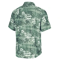 Men's Tommy Bahama Green New York Jets Coconut Point Isla Palmetta Camp Button-Up Shirt