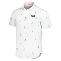 Men's Tommy Bahama White New York Jets Nova Wave Flocktail Button-Up Shirt