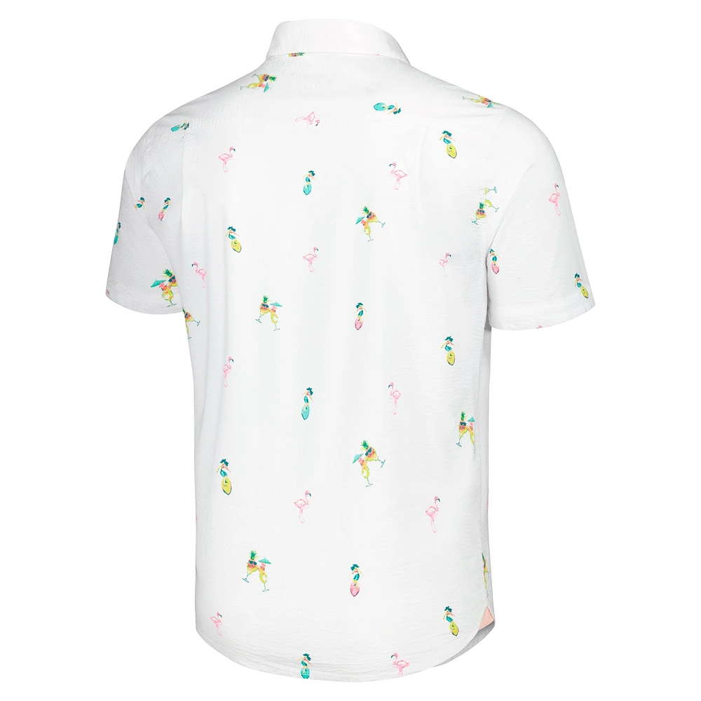 Men's Tommy Bahama White New York Jets Nova Wave Flocktail Button-Up Shirt