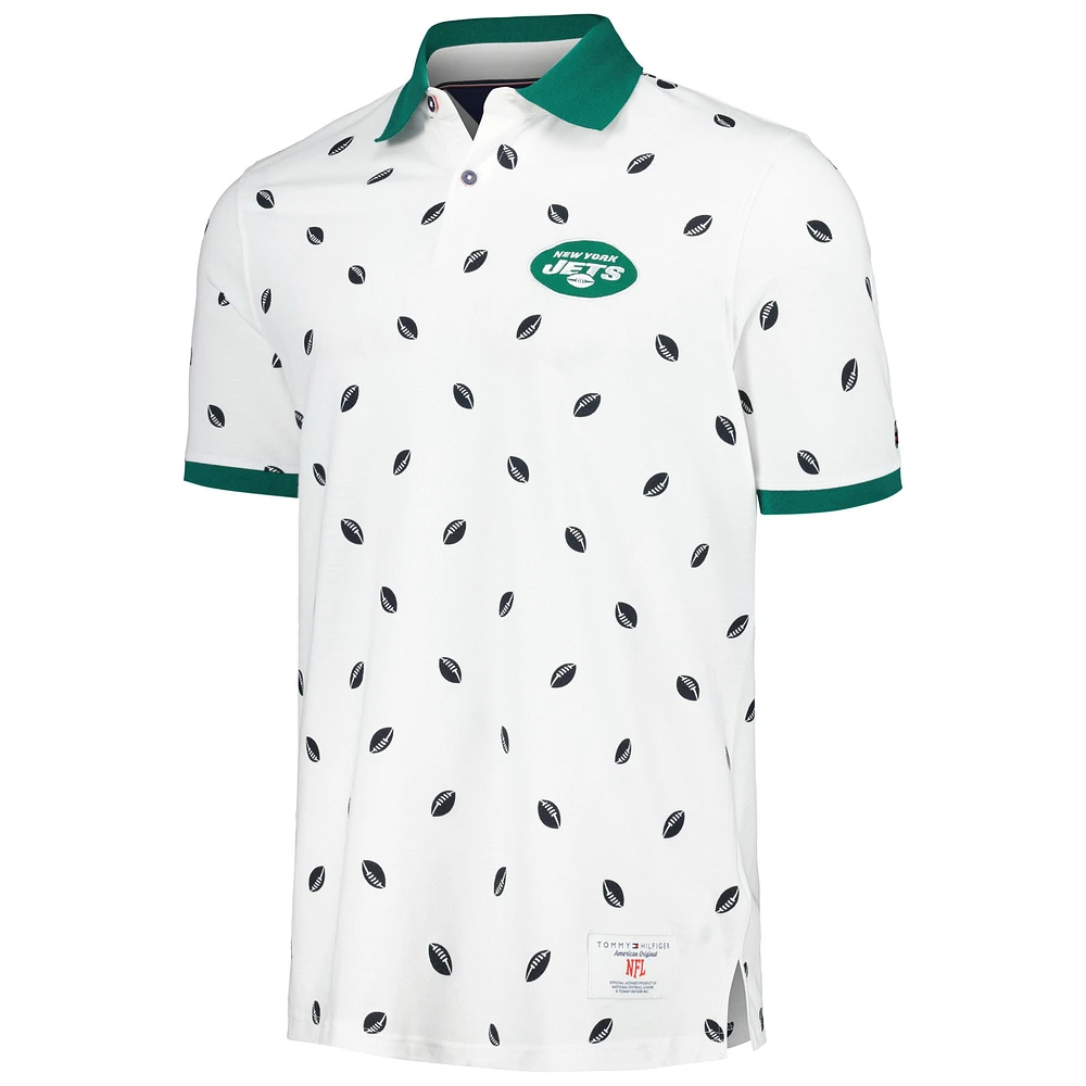 Polo Tommy Hilfiger blanc en piqué New York Jets Bryce pour hommes