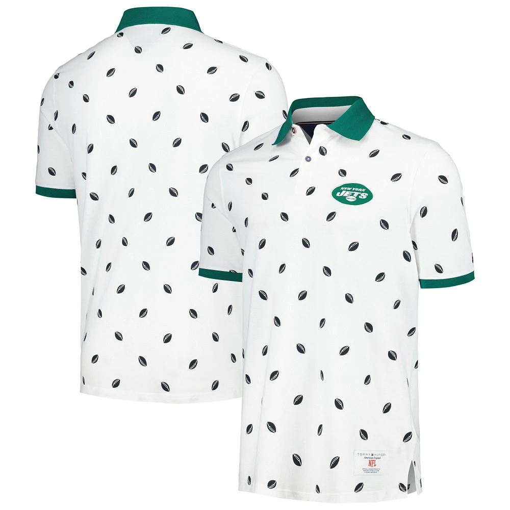 Polo Tommy Hilfiger blanc en piqué New York Jets Bryce pour hommes