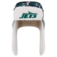 New Era Black York Jets Sideline Plaid Sherpa Trapper Hat
