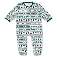 Newborn & Infant WEAR by Erin Andrews New York Jets Allover Print Full-Zip Sleeper Bib Set