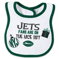 Newborn & Infant WEAR by Erin Andrews New York Jets Allover Print Full-Zip Sleeper Bib Set