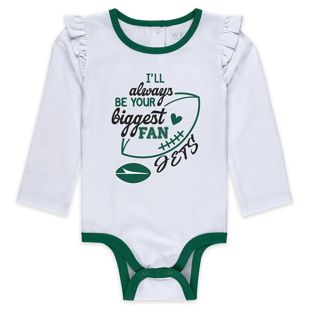 Newborn & Infant WEAR by Erin Andrews New York Jets Three-Piece Long Sleeve Bodysuit, Tutu and Sweatpants Set