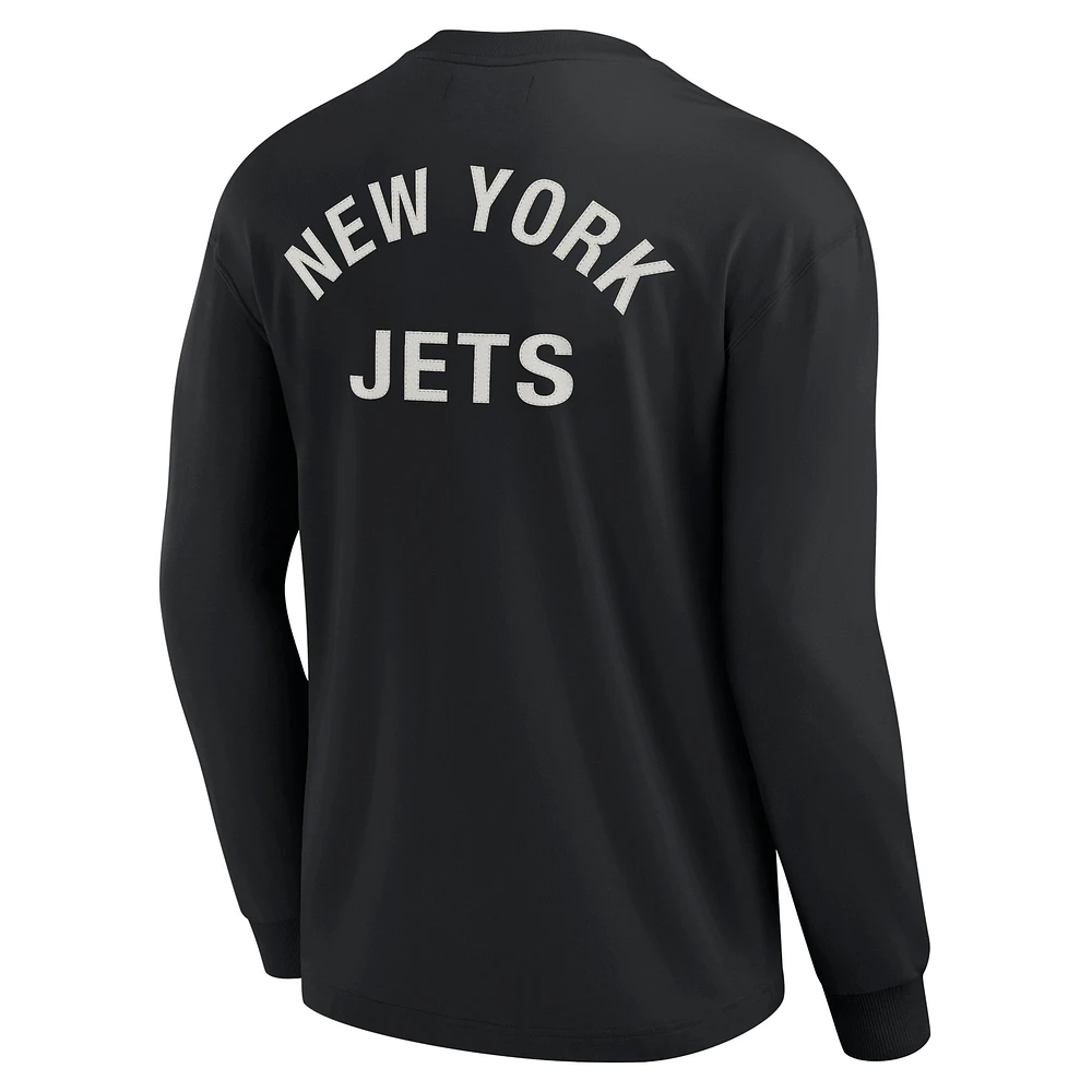 Unisex Fanatics Black New York Jets Elements Super Soft Long Sleeve T-Shirt