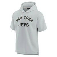 Unisex Fanatics Gray New York Jets Elements Super Soft Fleece Short Sleeve Pullover Hoodie