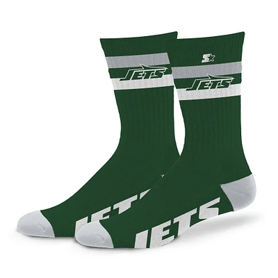 Chaussettes unisexes Starter New York Jets Team Color Two-Stripe Crew