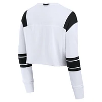 Women's Fanatics  White New York Jets Stretch Cropped Fashion Long Sleeve T-Shirt