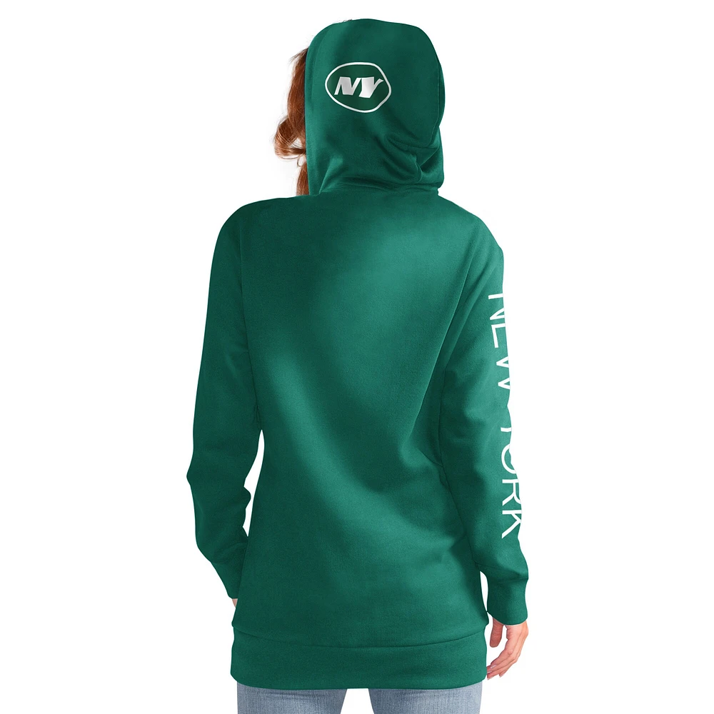Women's G-III 4Her by Carl Banks Green New York Jets Extra Inning Pullover Hoodie