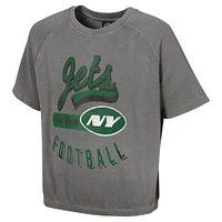 Haut à manches courtes délavé minéral gris New York Jets pour femme