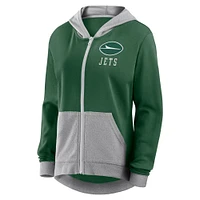 Women's  Green New York Jets Hit It French Terry Full-Zip Hoodie