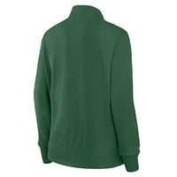 Women's Green New York Jets Velocity Quarter-Zip Jacket