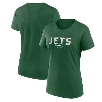 T-shirt vert athlétique avec logo pour femme des New York Jets