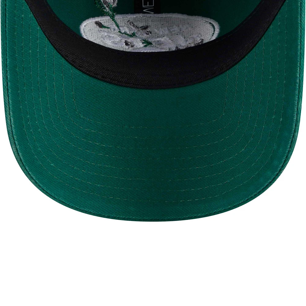 Women's New Era Green New York Jets Game Day Flower 9TWENTY Adjustable Hat