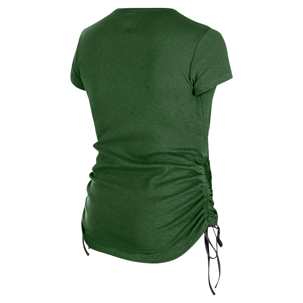 Women's New Era Green York Jets Ruched Side T-Shirt