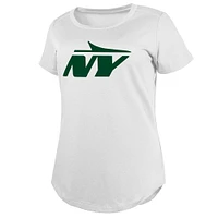 Women's New Era  White York Jets NY Logo T-Shirt