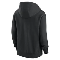 Women's Nike Black New York Jets Wordmark Club Fleece Pullover Hoodie