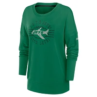 Women's Nike Green New York Jets Rewind Playback Icon Performance Pullover Sweatshirt