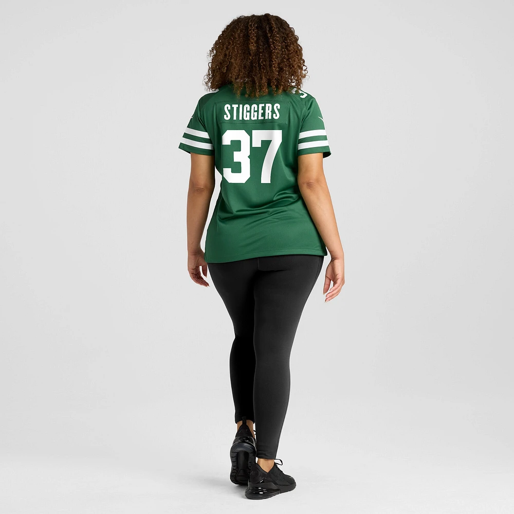 Women's Nike Qwan'tez Stiggers Legacy Green New York Jets Team Game Jersey
