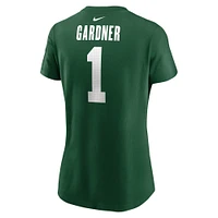 Women's Nike Sauce Gardner Green New York Jets Player Name & Number T-Shirt