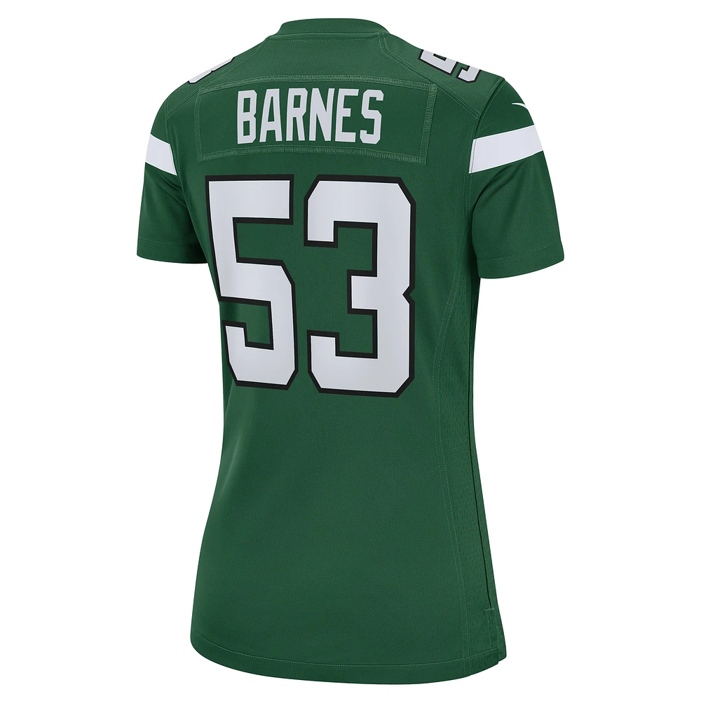 Women's Nike Zaire Barnes Gotham Green New York Jets  Game Jersey