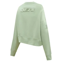 Women's Pro Standard  Light Green New York Jets Neutral Pullover Sweatshirt