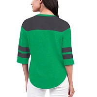 T-shirt à manches 3/4 pour femmes Starter Green New York Jets Fullback Tri-Blend