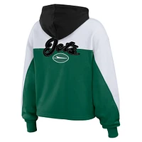 Sweat à capuche zippé blocs de couleurs vert/blanc des New York Jets pour femme WEAR by Erin Andrews