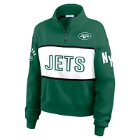 Women's WEAR by Erin Andrews Green New York Jets Quarter-Zip Jacket