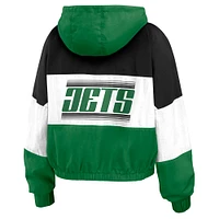 Veste coupe-vent zippée à blocs de couleurs vert/noir Kelly WEAR by Erin Andrews pour femme des New York Jets