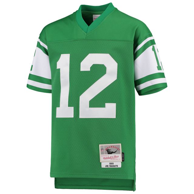 Maillot de joueur retraité Mitchell & Ness Joe Namath Green New York Jets 1968 Legacy pour jeunes