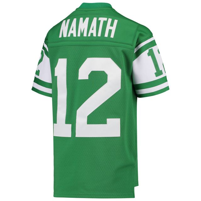 Maillot de joueur retraité Mitchell & Ness Joe Namath Green New York Jets 1968 Legacy pour jeunes