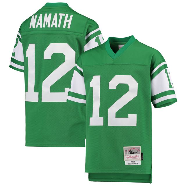 Maillot de joueur retraité Mitchell & Ness Joe Namath Green New York Jets 1968 Legacy pour jeunes