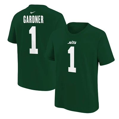 T-shirt Nike Ahmad Sauce Gardner vert avec nom et numéro de joueur des New York Jets pour jeune