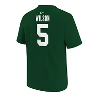 Youth Nike Garrett Wilson Green New York Jets Player Name & Number T-Shirt