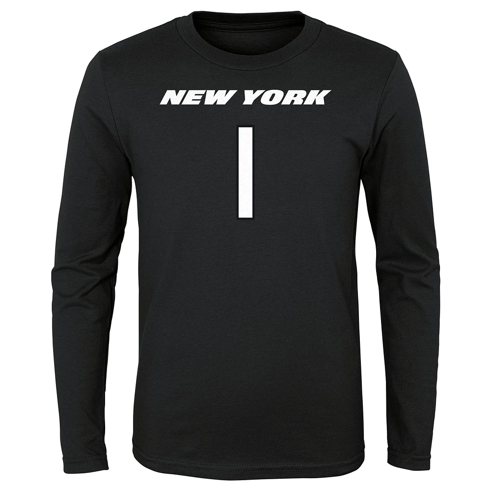 T-shirt à manches longues pour jeune Sauce Gardner New York Jets Mainliner Player Name & Number