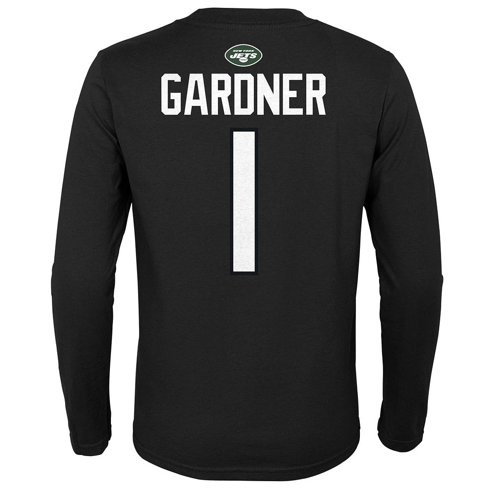 T-shirt à manches longues pour jeune Sauce Gardner New York Jets Mainliner Player Name & Number